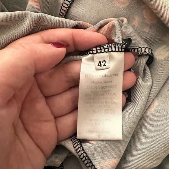 PACO RABANNE Asymmetrical Paisley Mockneck Mini Dress Sz42 (US Large) - Picture 7 of 7